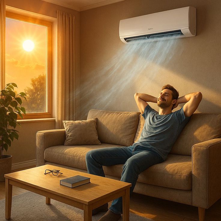 Kint éget a nap, de a szoba hűvös a klíma segít